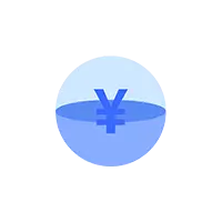 Blue Water Drop with Yen Symbol - design - No Watermark PNG