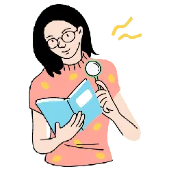 Girl with Glasses - magnifying glass - No Watermark PNG