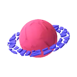 Pink Planet - blue - High Resolution PNG