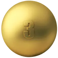 Gold Number Three - gold - High Resolution PNG