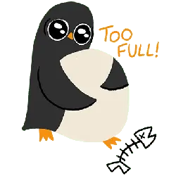 Too Full! Penguin - humorous - Transparent Layer PNG