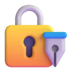 Lock and Pen - privacy - Transparent Background PNG
