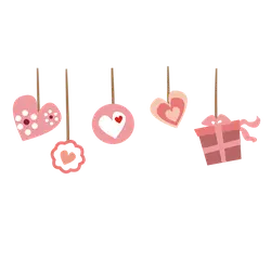 Heart Decorations - gift box - PNG