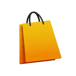 Orange Shopping Bag - simple - Transparent Background PNG
