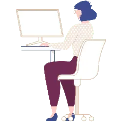 Woman at Computer - office - Free PNG