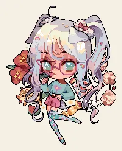 Pixel Girl - pixel art - High Resolution PNG