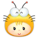 Bee Girl - red - High Resolution PNG