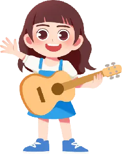 Little Girl Playing Guitar - guitar - High Resolution PNG