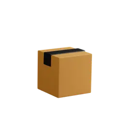Yellow Paper Box - package box - No Background PNG