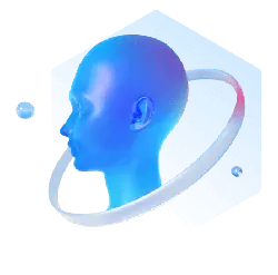 Blue Human Profile with Halo - future - High Resolution PNG