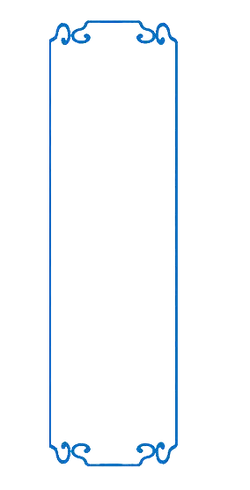 Blue Decorative Frame - lines - PNG