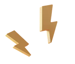 Lightning Bolt Icon - gold - High Resolution PNG