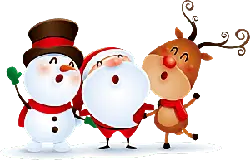 Snowman、 Santa Claus、 Reindeer - holiday - Transparent Layer PNG