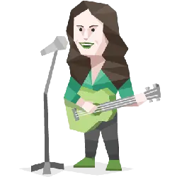 Girl Playing Guitar - green - Free PNG