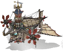 Steampunk Airship - flying machine - High Resolution PNG