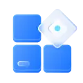 Blue Blocks - tech feel - Free Download PNG