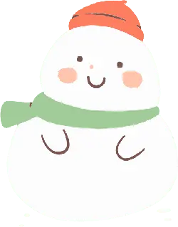 Snowman - scarf - cute - High Resolution PNG