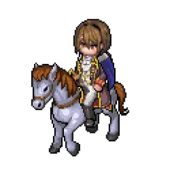 Knight on Horseback - pixel art - Transparent Layer PNG