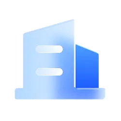 Blue Building Icon - simple - High Resolution PNG