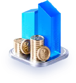 Blue Building and Gold Coins Icon - icon - PNG Images