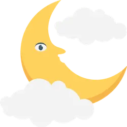 Smiling Moon - clouds - PNG