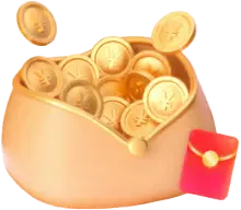 Gold Coin Gift Box - holiday - Transparent Background PNG