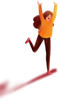 Jumping Girl - animation - Transparent Background PNG