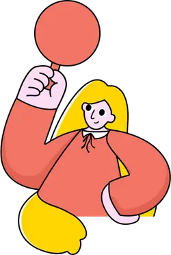 Cartoon Character Holding a Red Circle - red - PNG