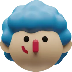 Blue-Haired Character - little person - Transparent Layer PNG