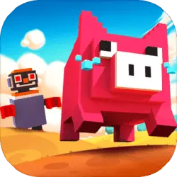 Pixel Pig - pixel art - No Background PNG