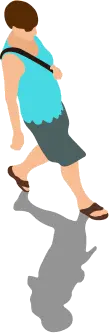 Person in Blue Top and Gray Shorts - illustration - Free PNG