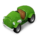 Green Toy Car - plastic - No Background PNG