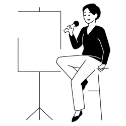 Sitting Woman Illustration - minimalist - Free PNG