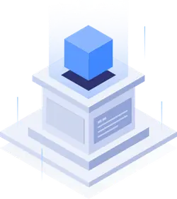 Blue Cube - modern art - No Watermark PNG