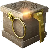 Wooden Treasure Chest - metal latch handle - PNG
