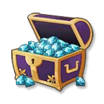 Treasure Chest - purple - gold coins - PNG