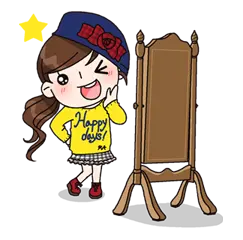 Cartoon Girl with Hat - Lossless PNG
