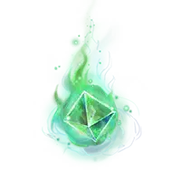 Green Crystal Flame - magic - Transparent Background PNG