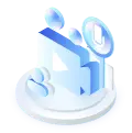 Blue Cube - minimalist design - No Watermark PNG