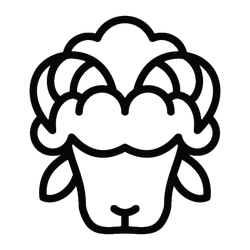 Sheep Head - silhouette - High Resolution PNG