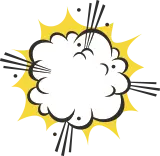 Explosion Cloud - lines - Transparent Background PNG