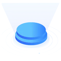 Blue Button - simple - glowing - PNG