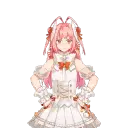 Pink Hair Girl - pink hair white dress twin tails - Free Download PNG