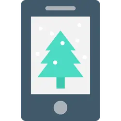 Christmas Tree on Phone Screen - phone - PNG