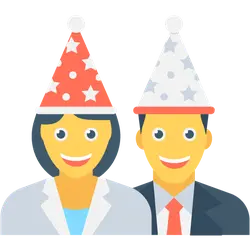 Man and Woman Wearing Party Hats - holiday - No Background PNG