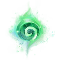 Green Spiral Flame - mystical - Transparent Background PNG