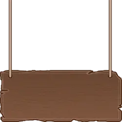 Wooden Signboard - hanging - Transparent Background PNG