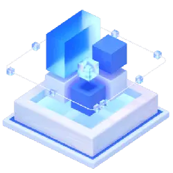 Blue Cubic Structure - geometric shapes - simple design - High Resolution PNG