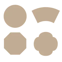Circle、Sector、Octagon、Cloverleaf - geometric shape - Transparent Background PNG