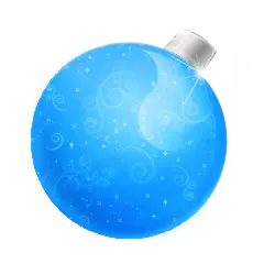 Blue Christmas Ornament - shiny - High Resolution PNG
